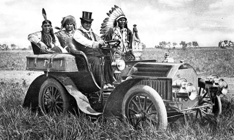 Geronomo in a car in Oklahoma in 1908